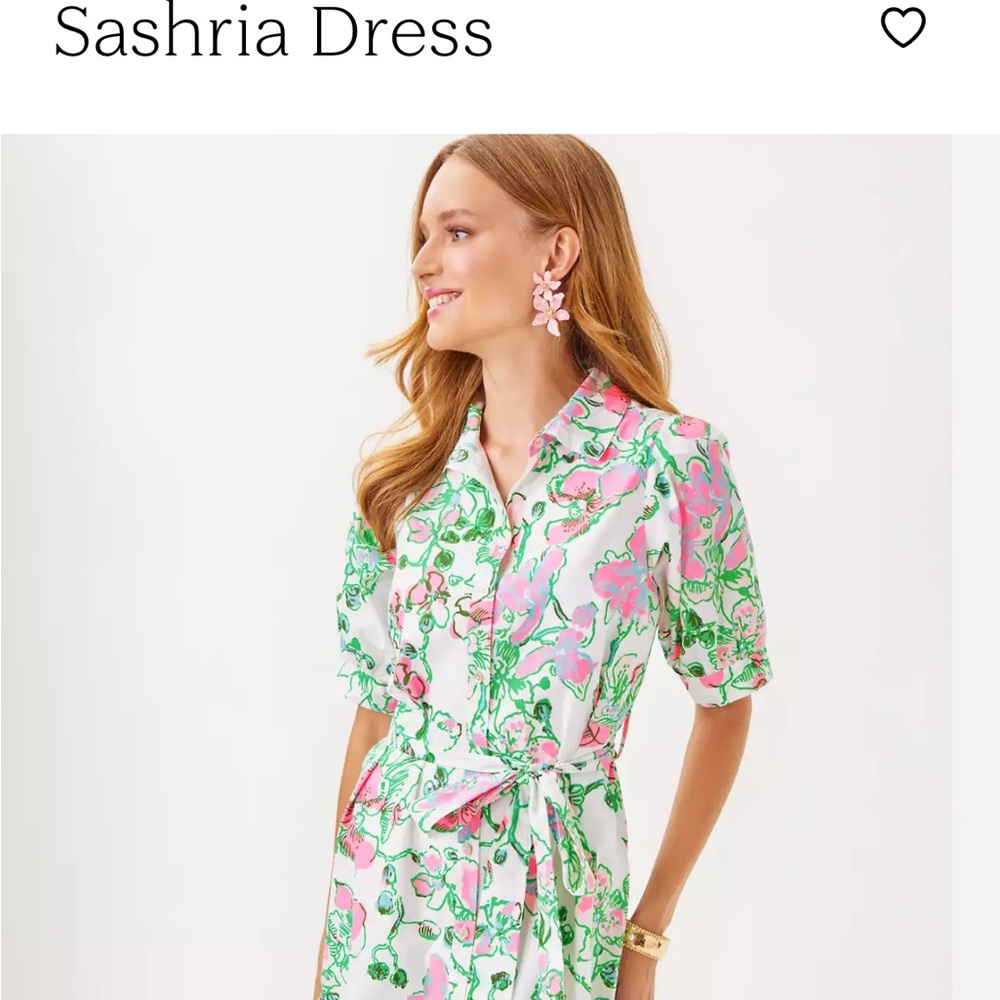 Floral Pink and Green Dress